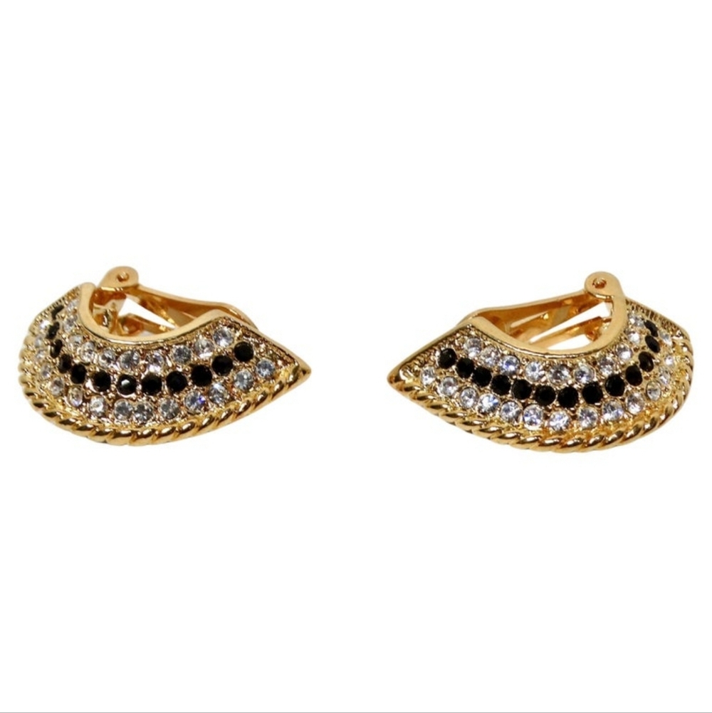 1980-  Crystal Clip Earrings